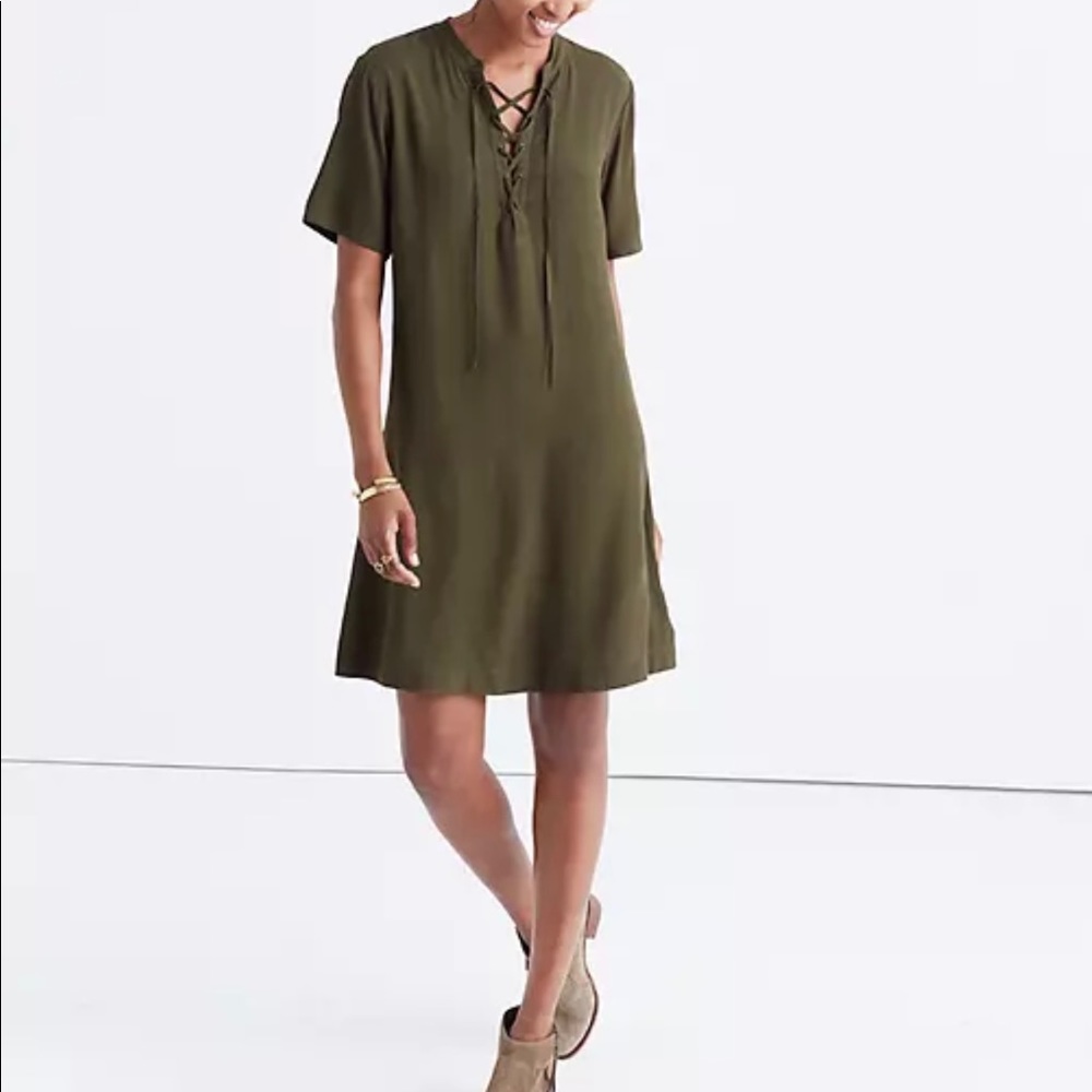 Madewell novella lace up dress xs